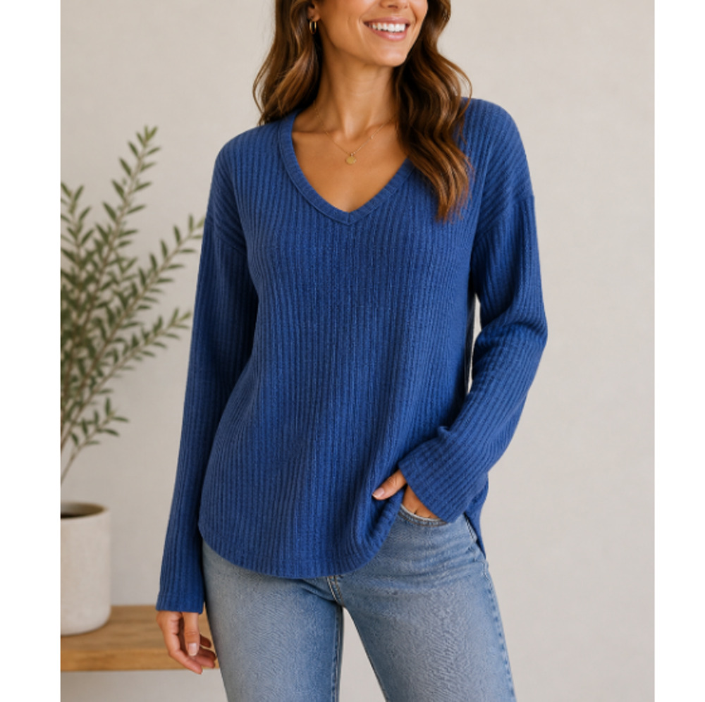 New ABOUND Nordstrom Women’s V-neck Long Sleeve Ribbed Thermal Top Medium